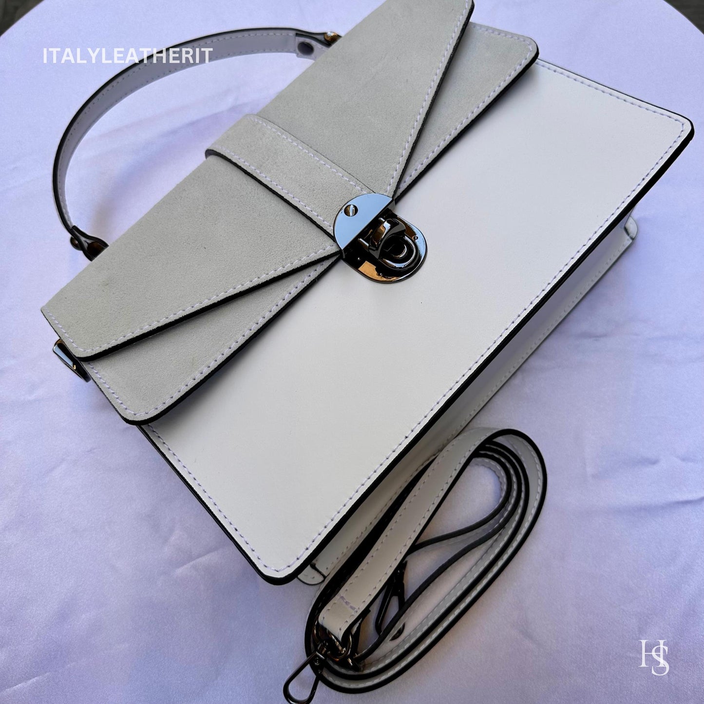 Italian Handmade Leather Top-Handle Bag Elegant Design from Florence - Italy Leather Shop