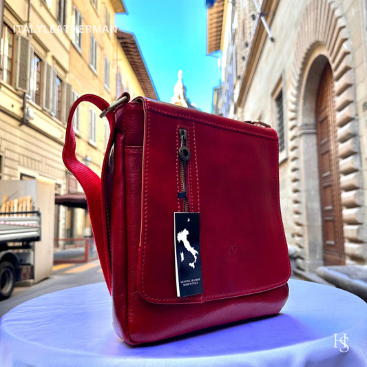 Italian Handmade Leather Crossbody Bags for Men Made In Italy from Florence - Italy Leather Shop