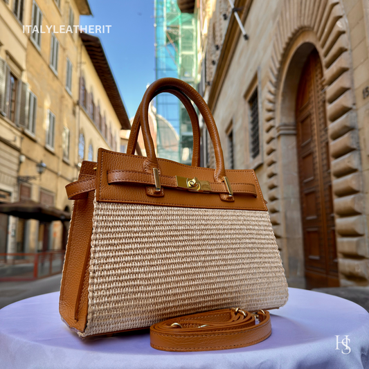 Elegant Italian Leather & Straw Bags for Women Handmade in Florence - Italy Leather Shop