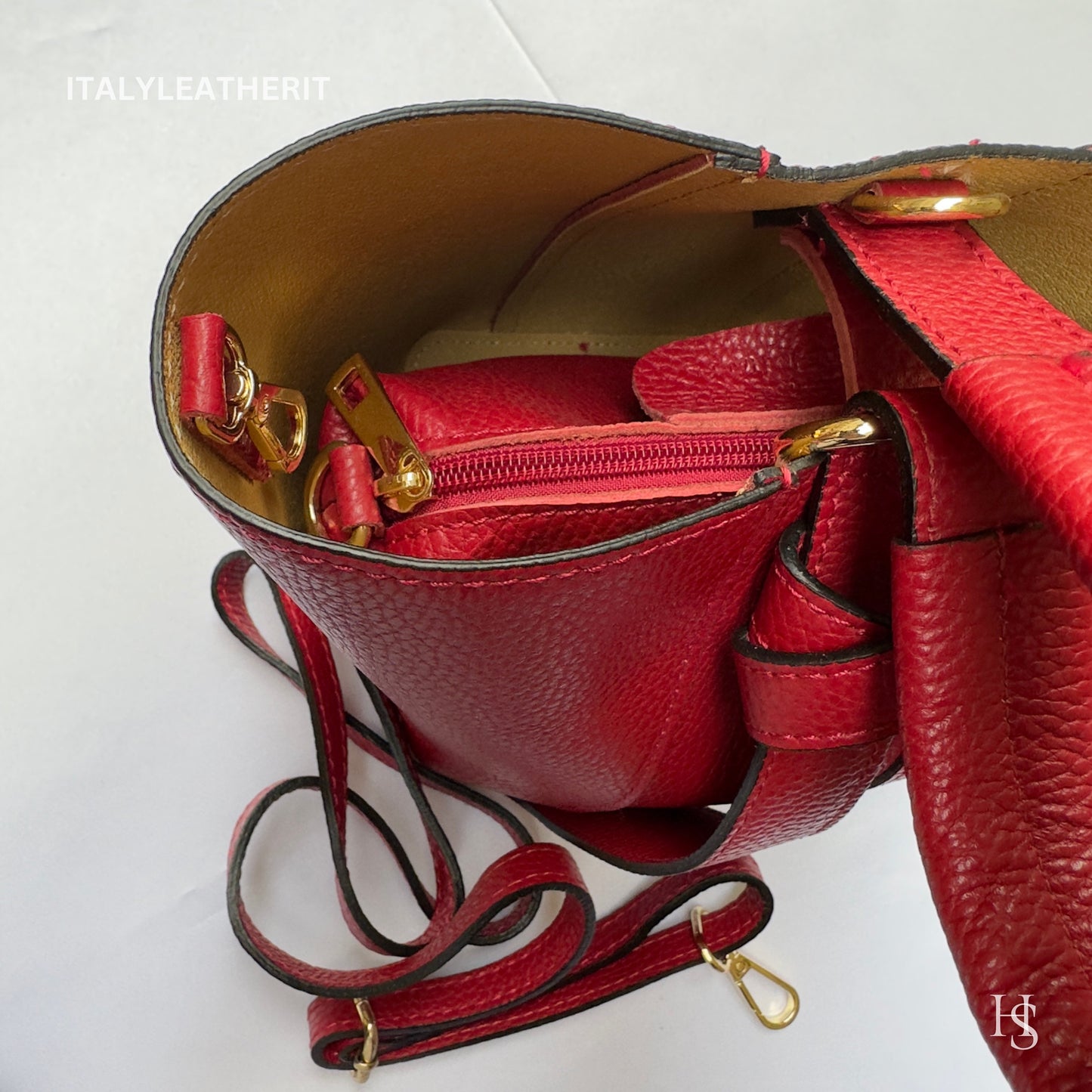 Italian Handmade Leather Bags For Women l l Elegant Leather Tote From Florence, Bucket bag
