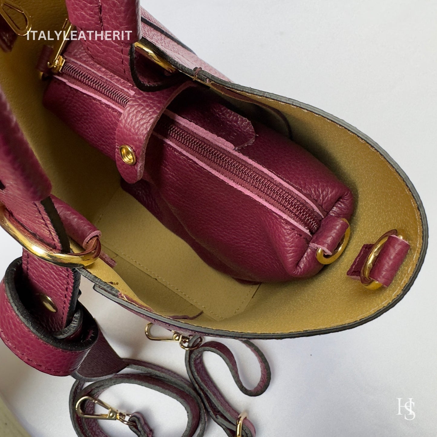 Italian Handmade Leather Bags For Women l l Elegant Leather Tote From Florence, Bucket bag