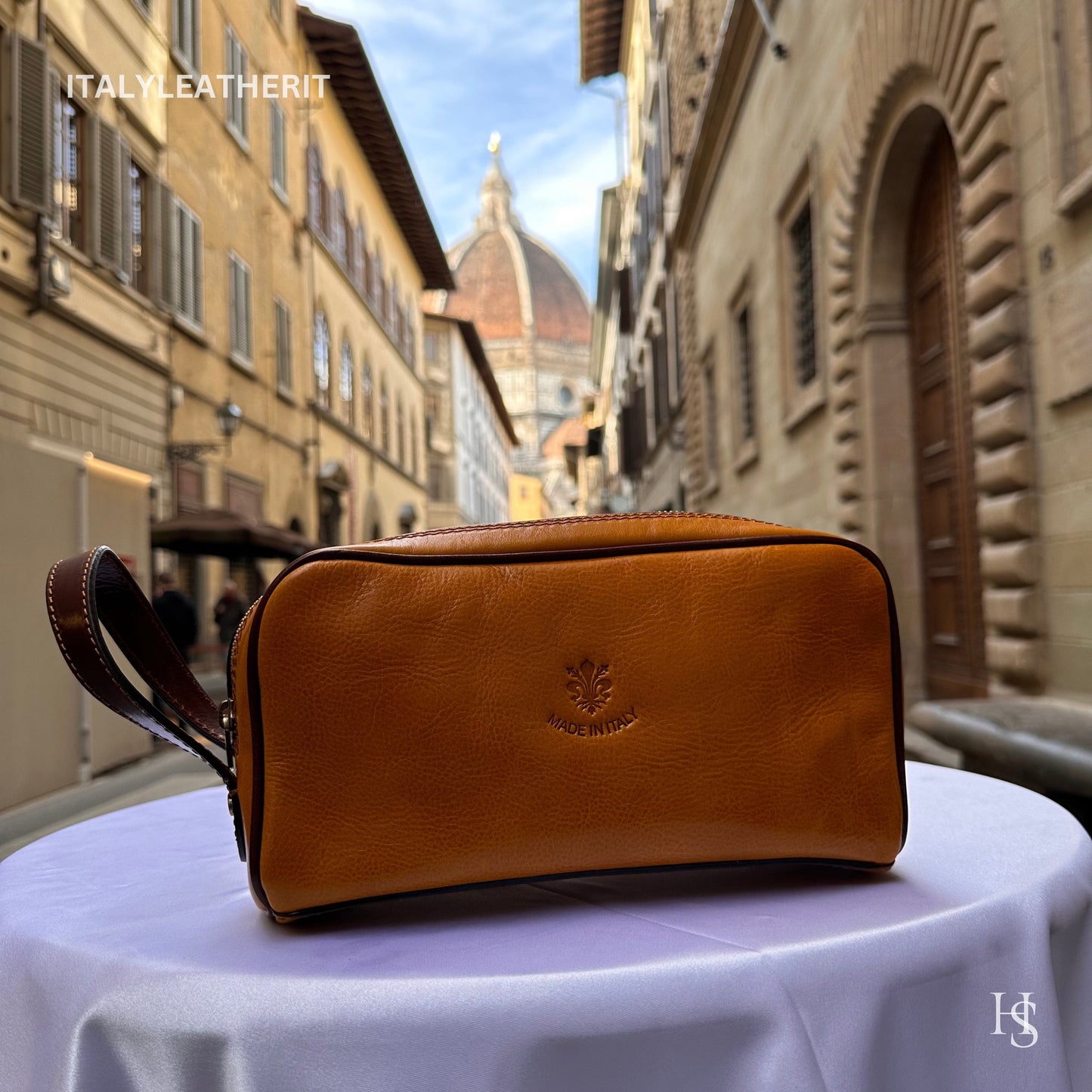 Italian Handmade Italian Leather Toiletry Unisex from Florence ll Made In Italy,leather dopp kit