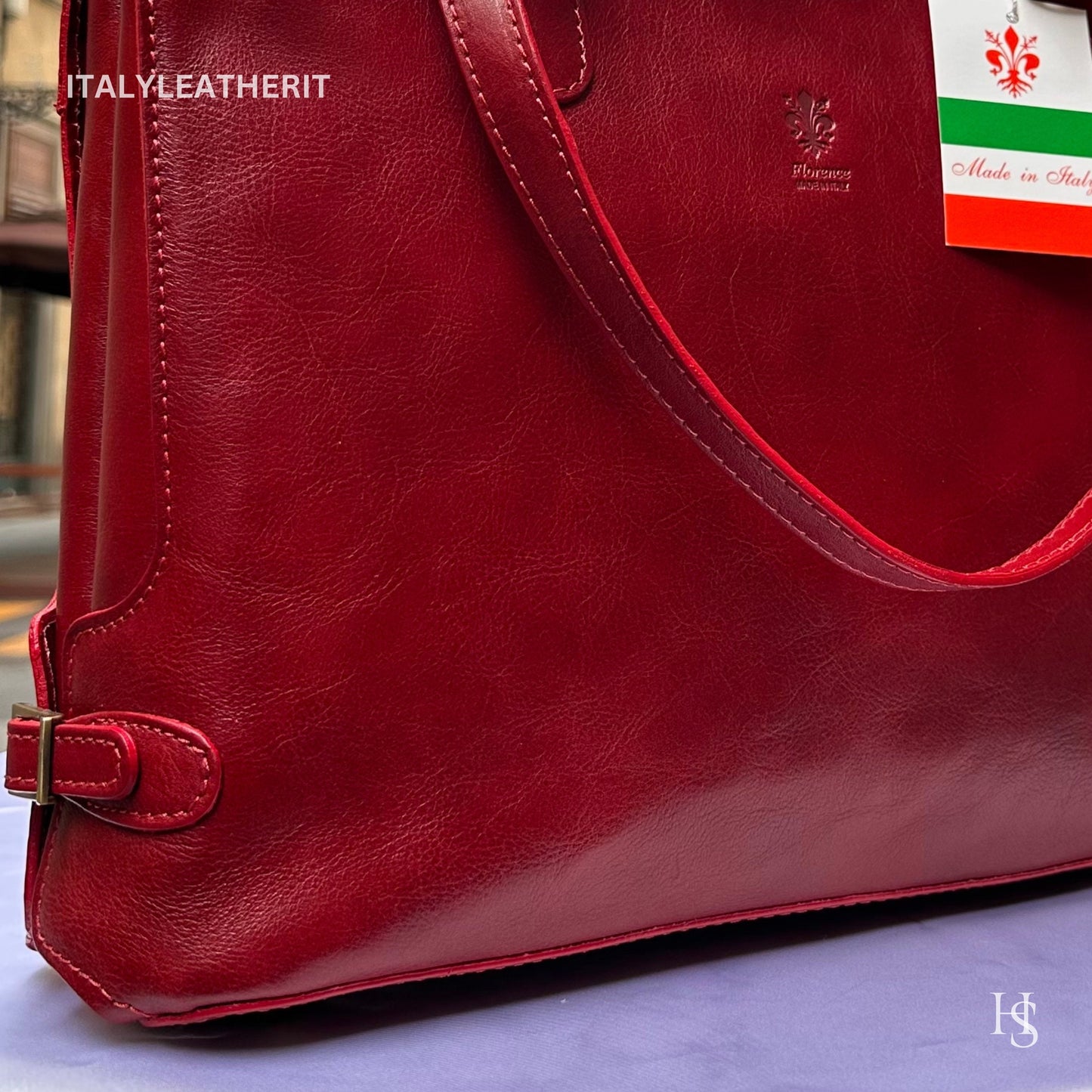 Italian Handmade Leather Bags For Women l l Elegant Leather Tote From Florence, Perfect Gift For Her, Red leather bag