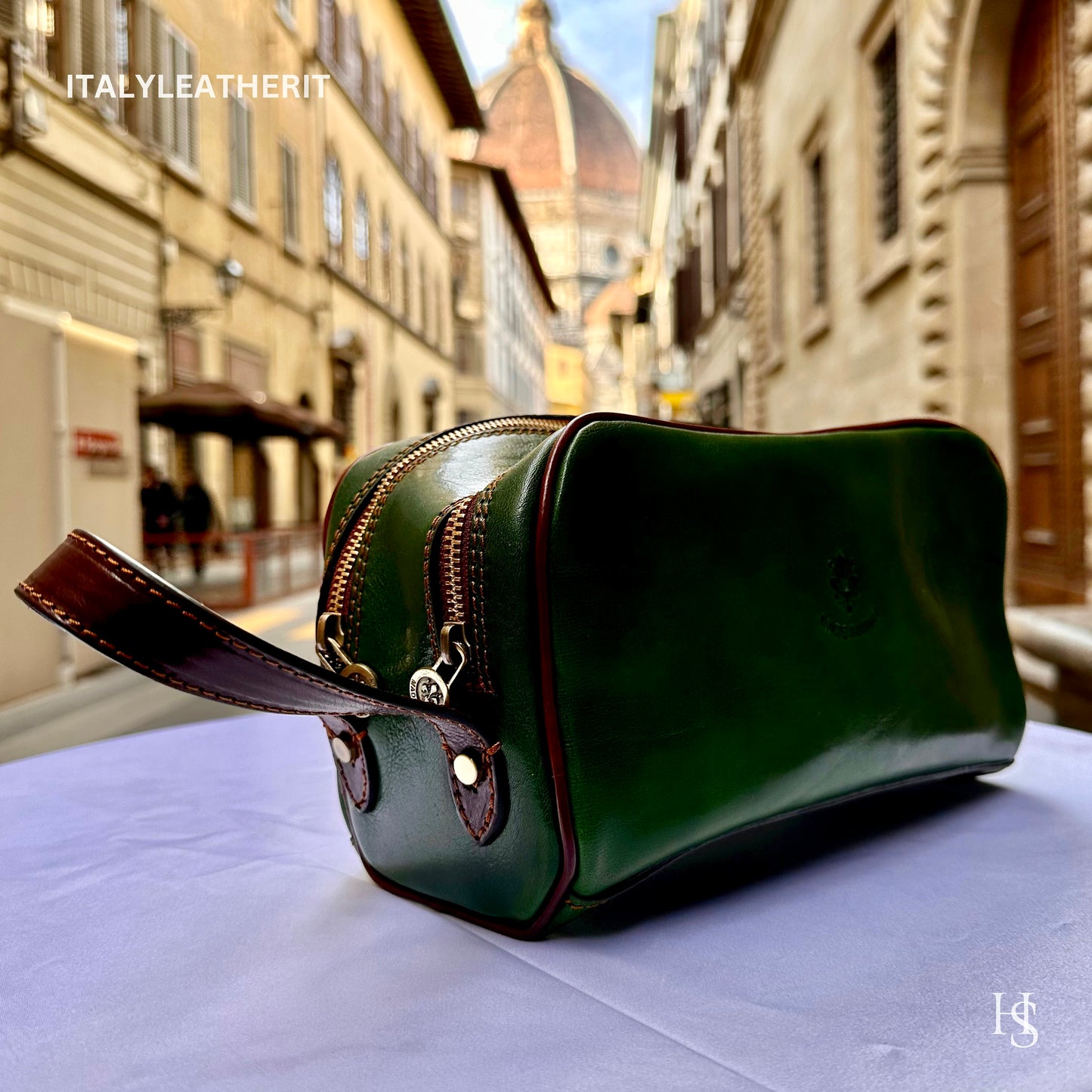 Italian Handmade Italian Leather Toiletry Unisex from Florence ll Made In Italy,leather dopp kit