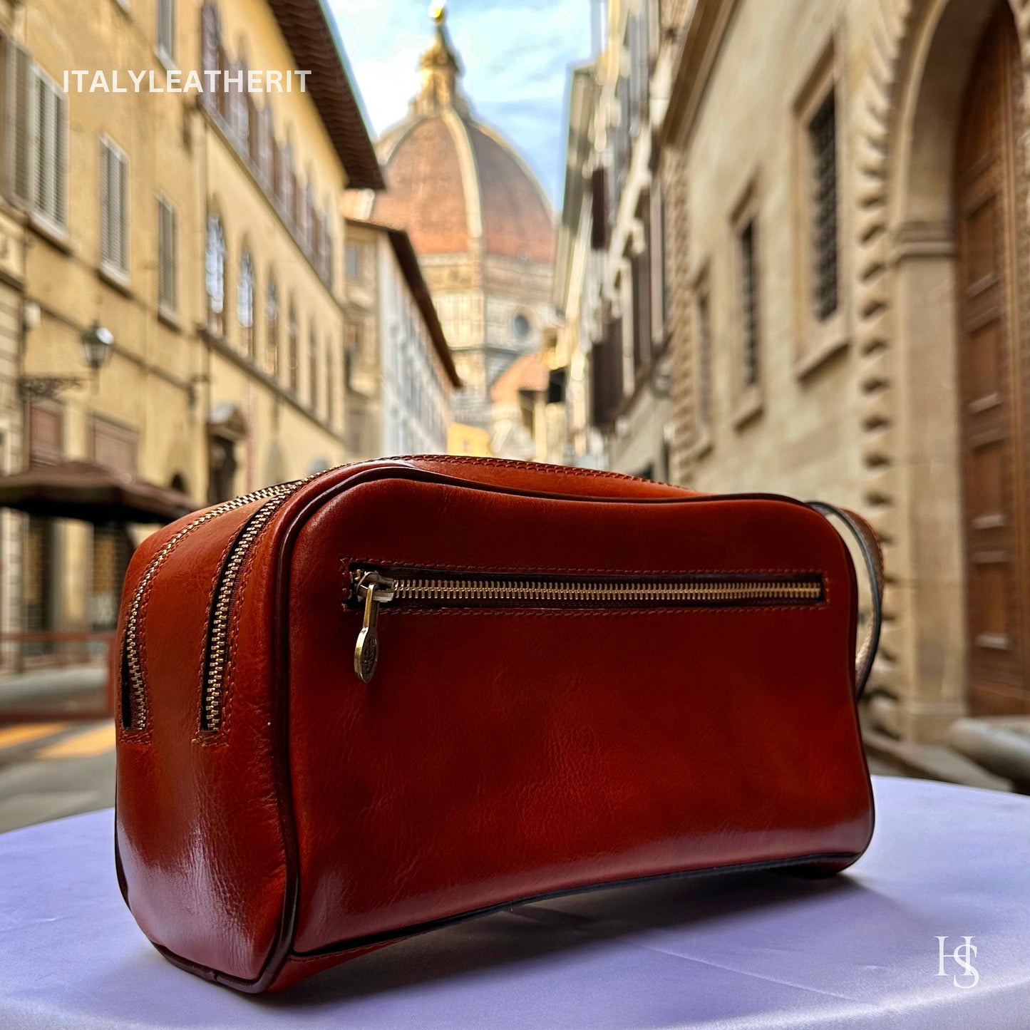 Italian Handmade Italian Leather Toiletry Unisex from Florence ll Made In Italy,leather dopp kit