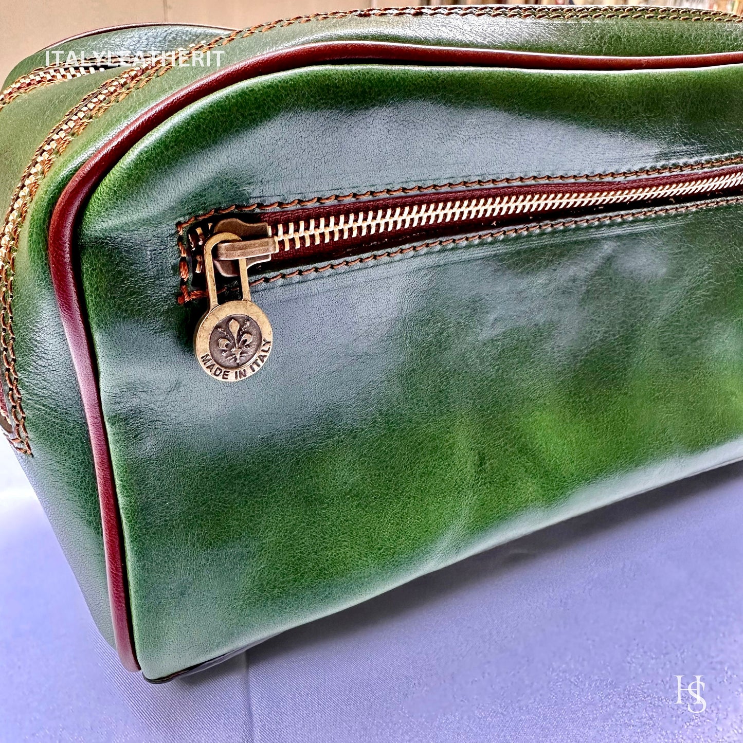 Italian Handmade Italian Leather Toiletry Unisex from Florence ll Made In Italy,leather dopp kit
