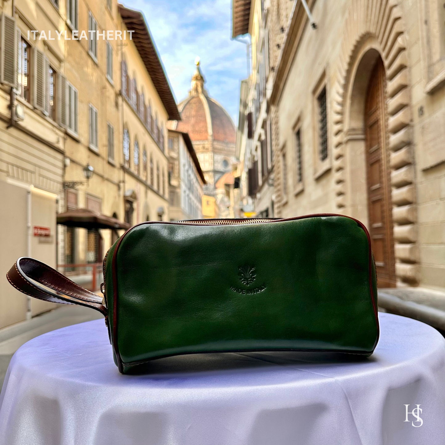 Italian Handmade Italian Leather Toiletry Unisex from Florence ll Made In Italy,leather dopp kit