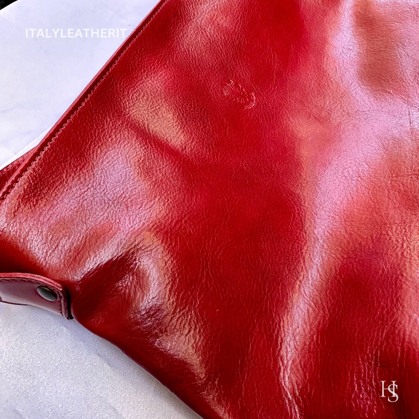 Italian Handmade Leather Bags For Woman l l Elegant Leather Tote From Florence, Red leather bag