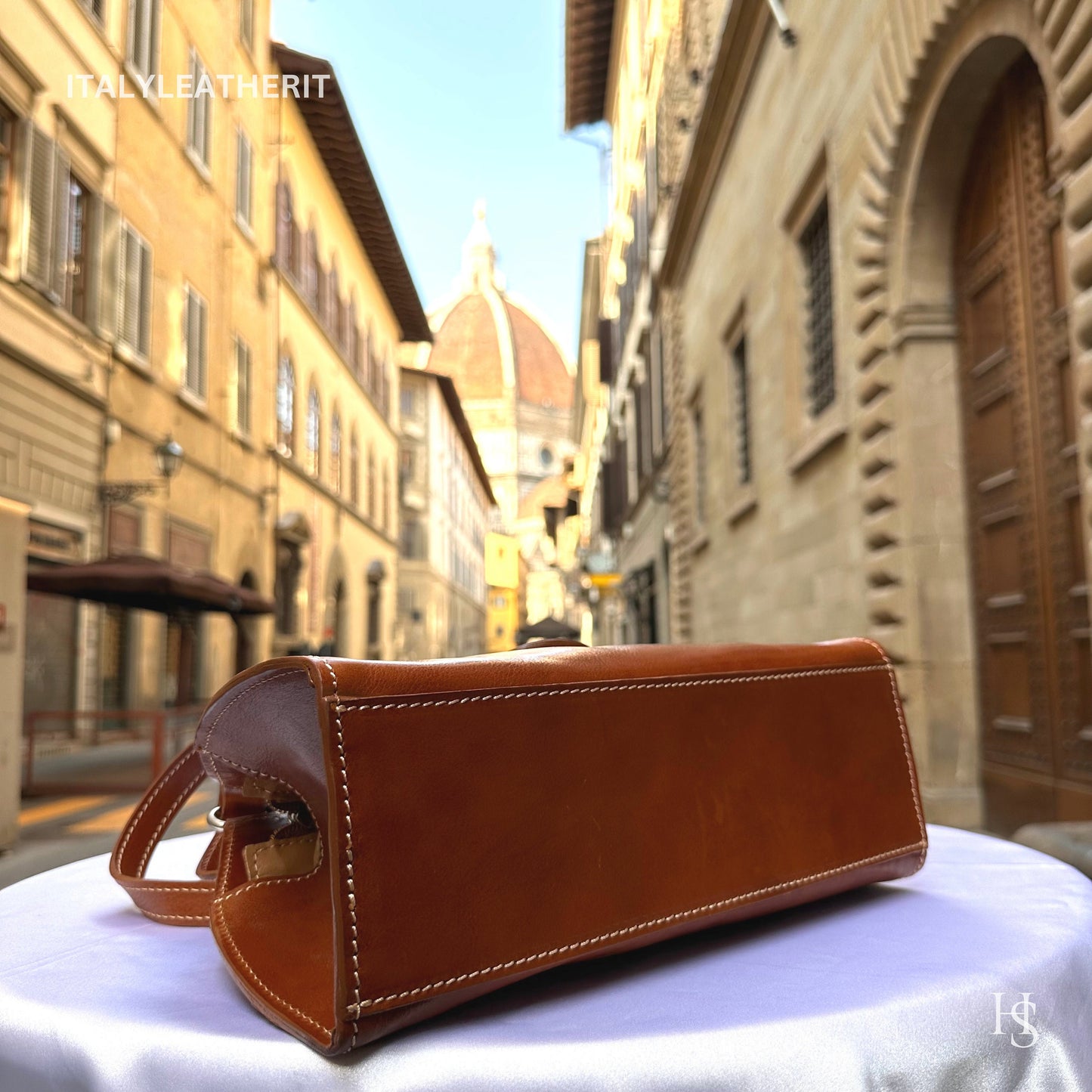Italian Handmade Leather Bags For Woman l l Elegant Leather Tote From Florence, Brown shoulder bag