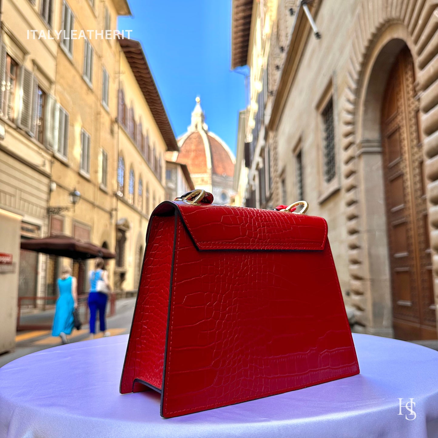 Italian Handmade Leather Bags For Women l l Elegant Leather Tote From Florence, red leather tote