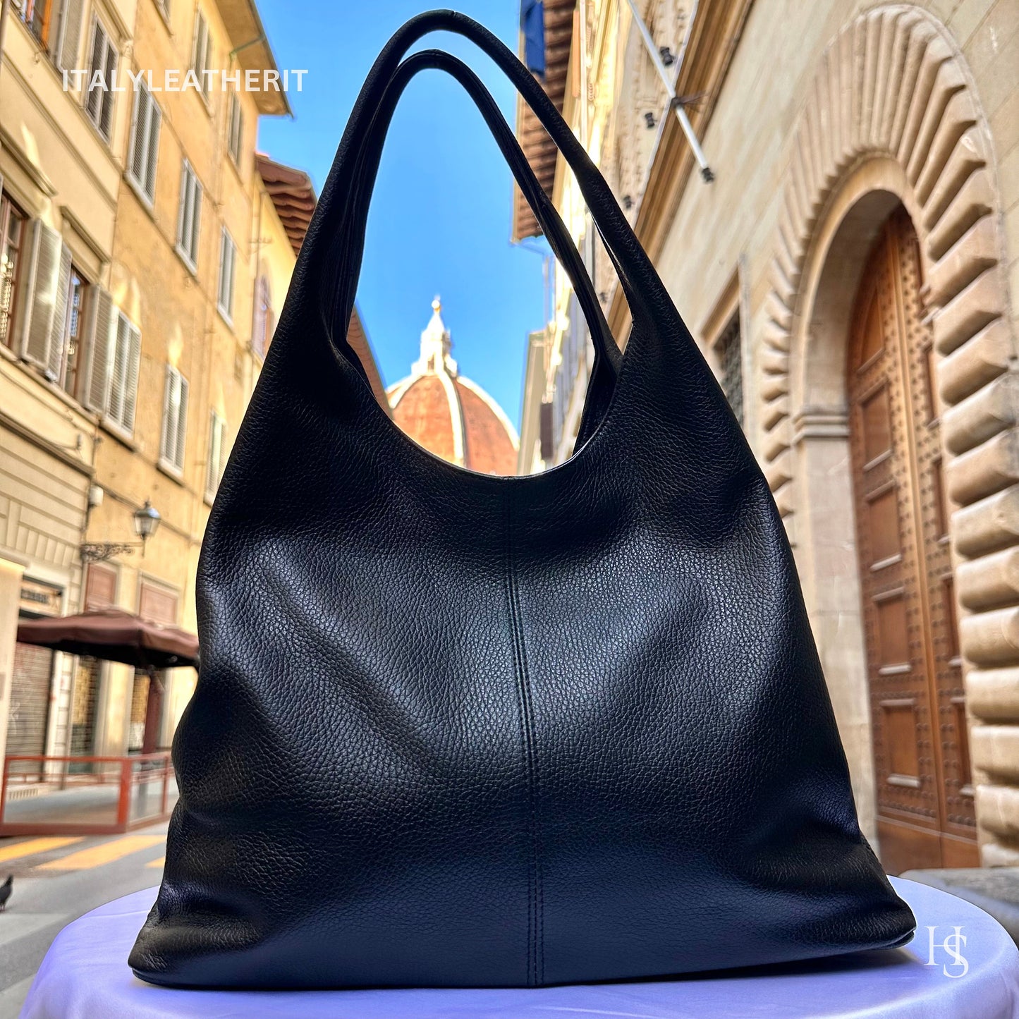 Italian Handmade Soft Leather Bags For Women l l Soft Leather From Florence l Made In Italy, Black shoulder bag