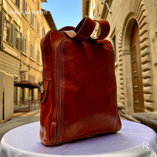 Italian Stylish Handmade Leather Backpack Unisex | Made in Italy Florence