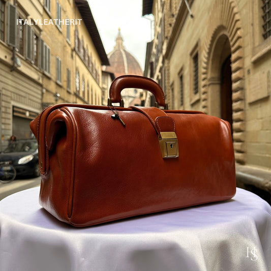 Italian Handmade Leather Doctor Bag Made in Italy | Leather doctor bag purse From Florence, medical bag