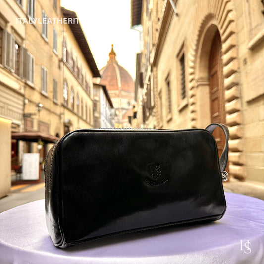 Italian Handmade Italian Leather Toiletry Unisex from Florence ll Made In Italy,leather dopp kit