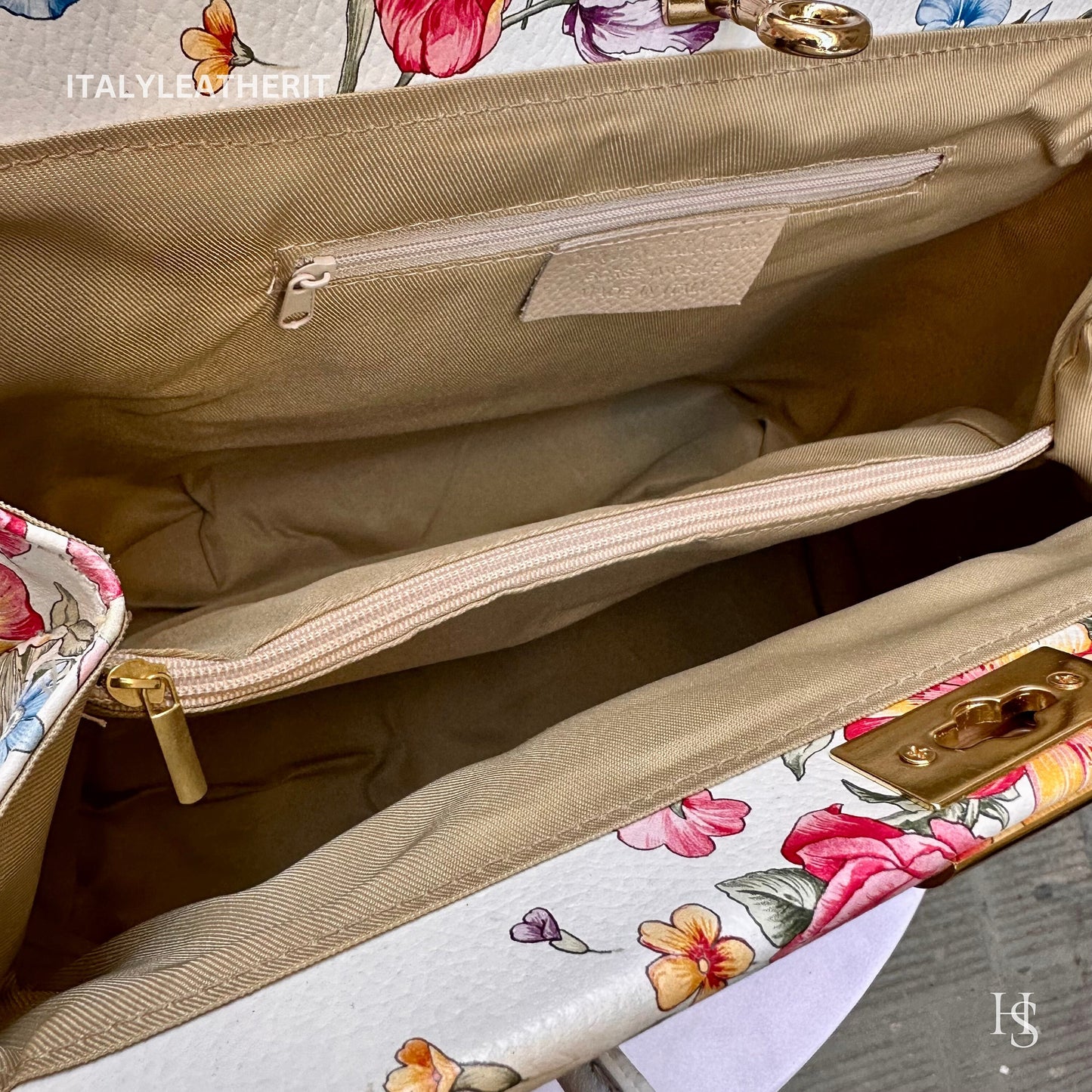 Italian Handmade Leather Bags For Women l l Elegant Leather Tote From Florence, Flower bag, Lock bag