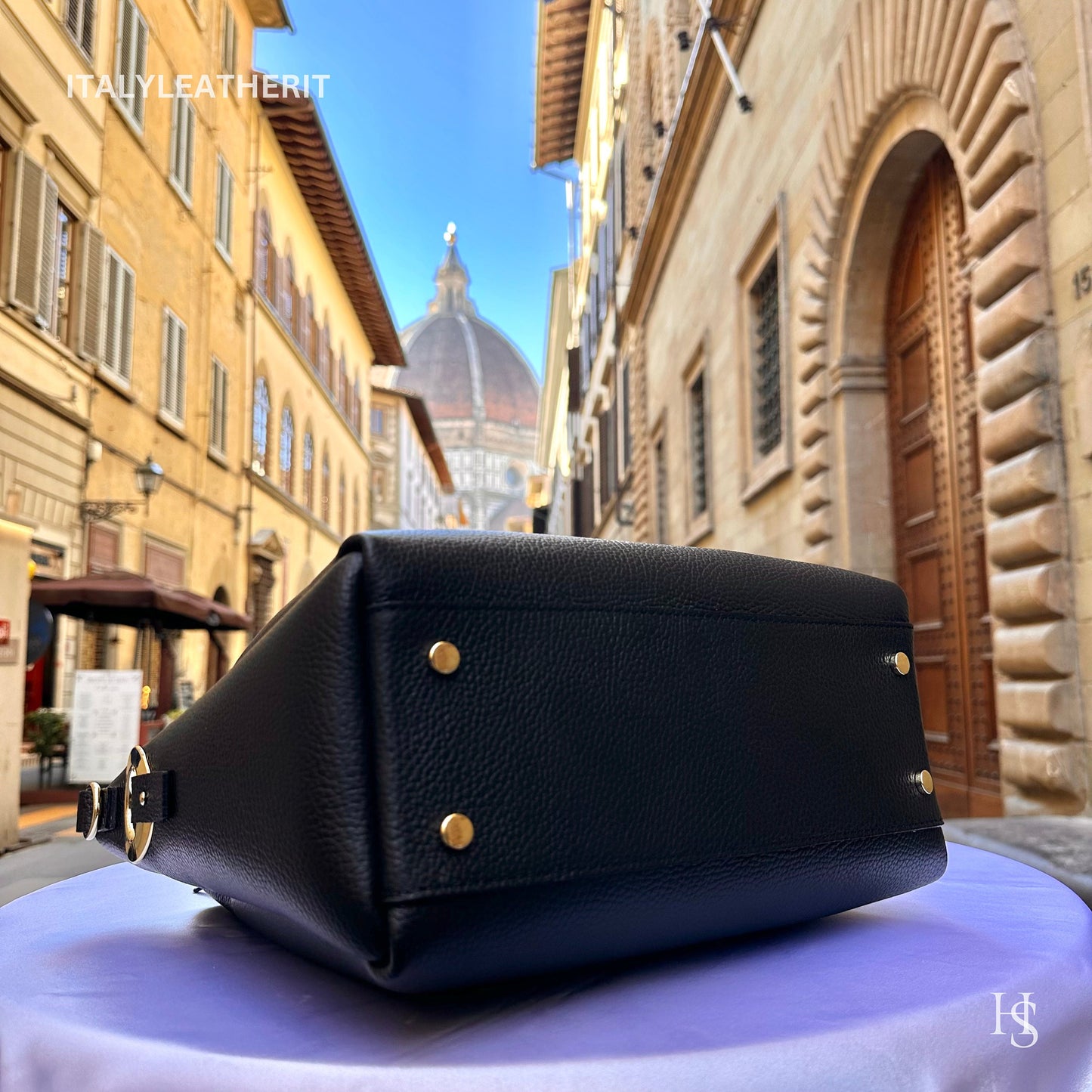 Italian Handmade Leather Bags For Women l l Elegant Leather Tote From Florence, Italy, Black Leather Bag