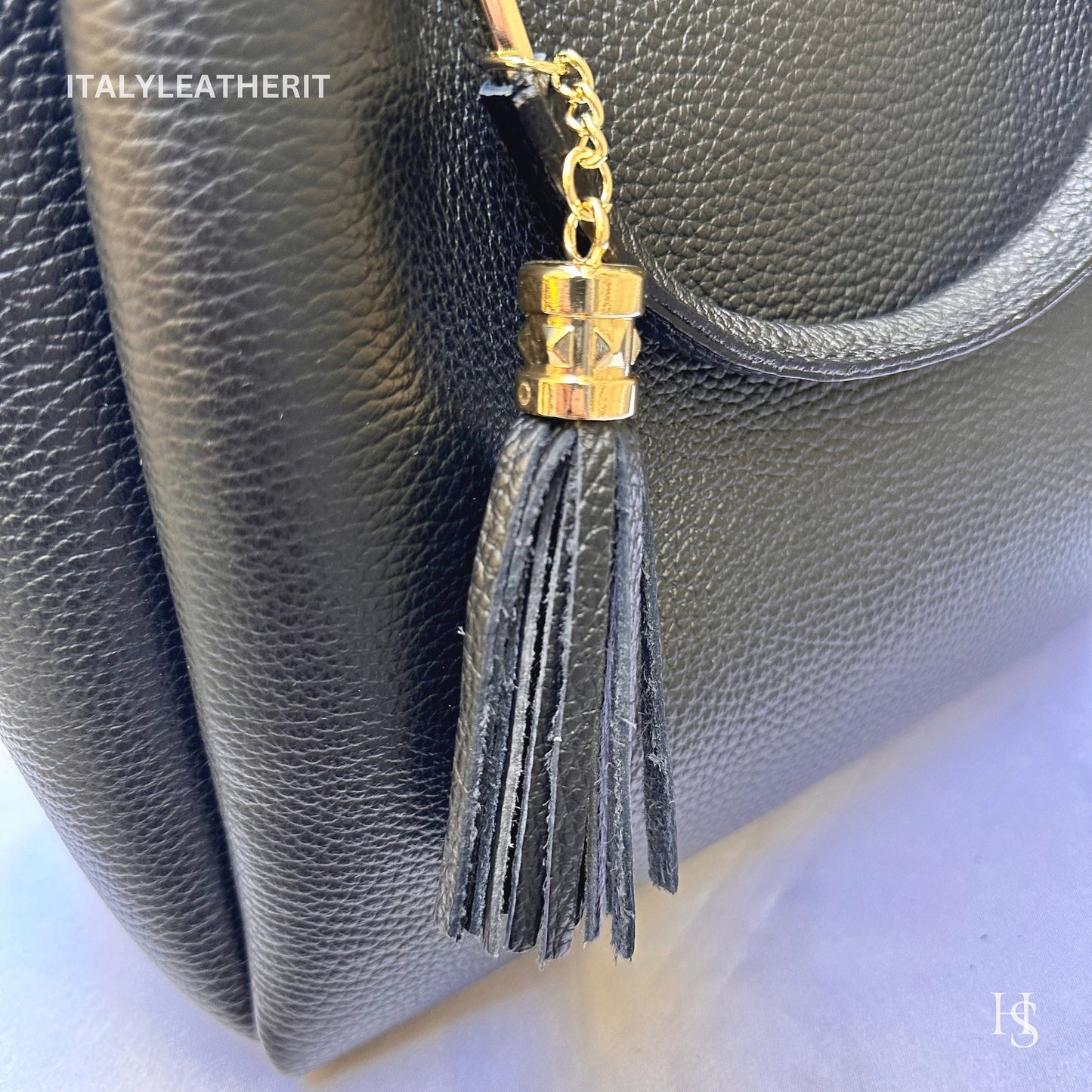 Italian Handmade Leather Bags For Women l l Elegant Leather Tote From Florence, Italy, Black Leather Bag