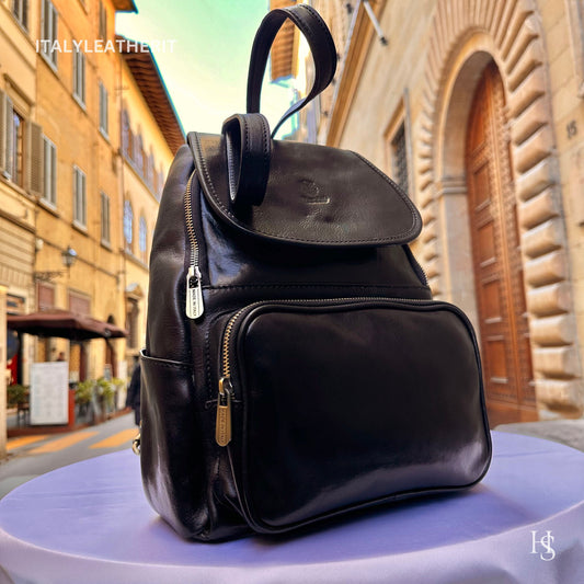 Italian Handmade Unisex Tuscan Leather Backpack from Florence, Italy – Stylish, Authentic, and Durable