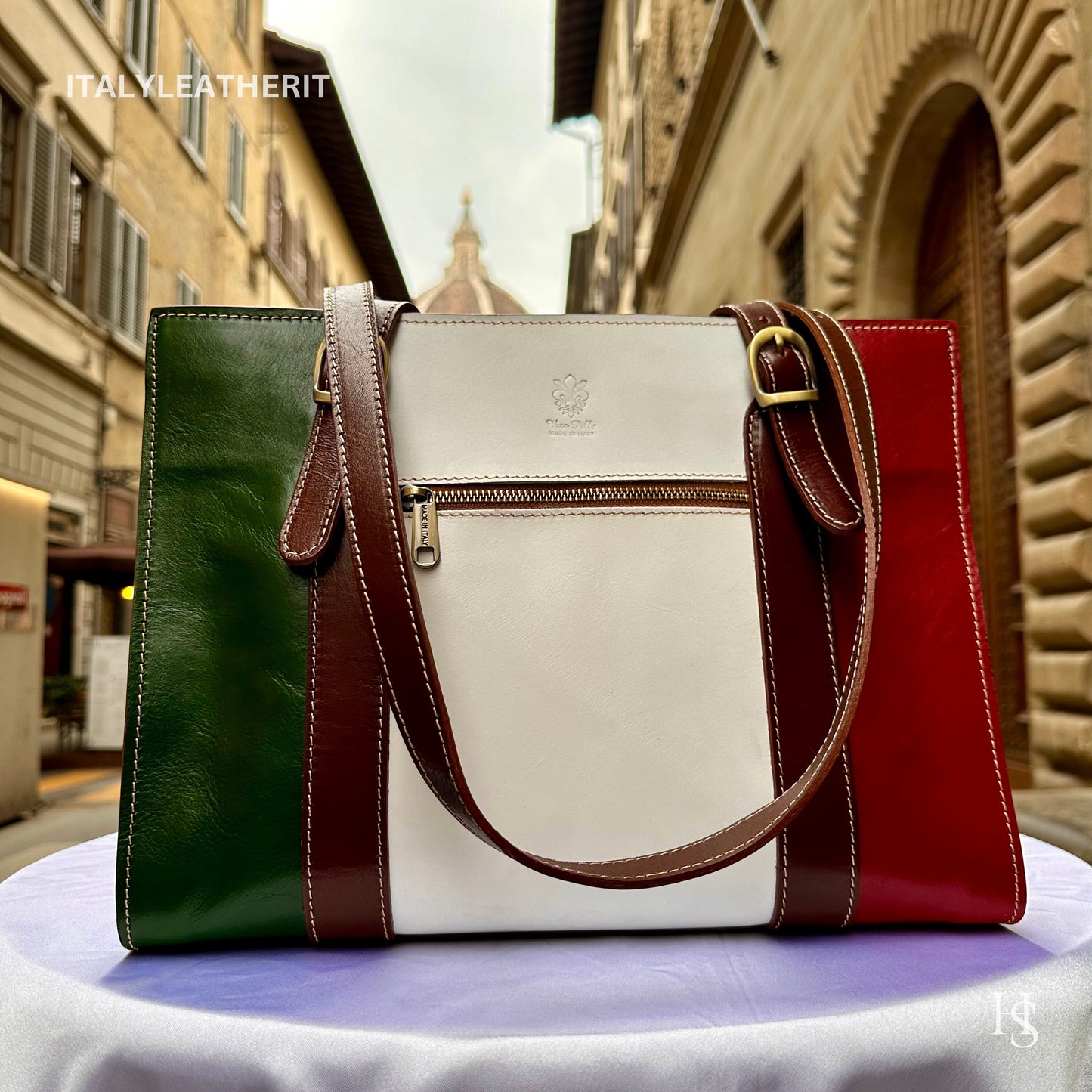 Italian Handmade Leather Bags For Women l l Elegant Leather Tote From Florence, handbag , Multicolor tote