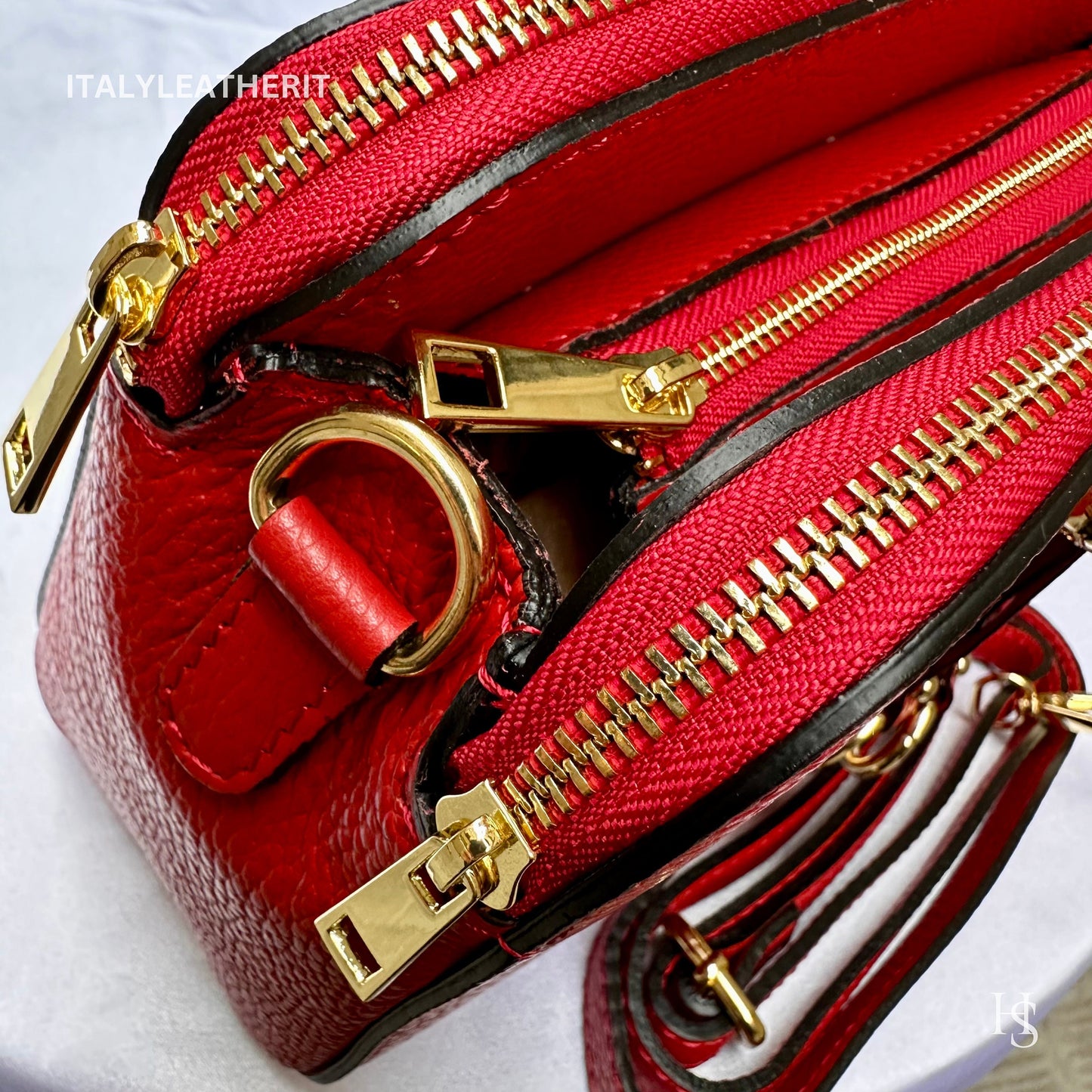 Italian Handmade Leather Bags For Women | Elegant Red Leather Tote From Florence | Best Collection