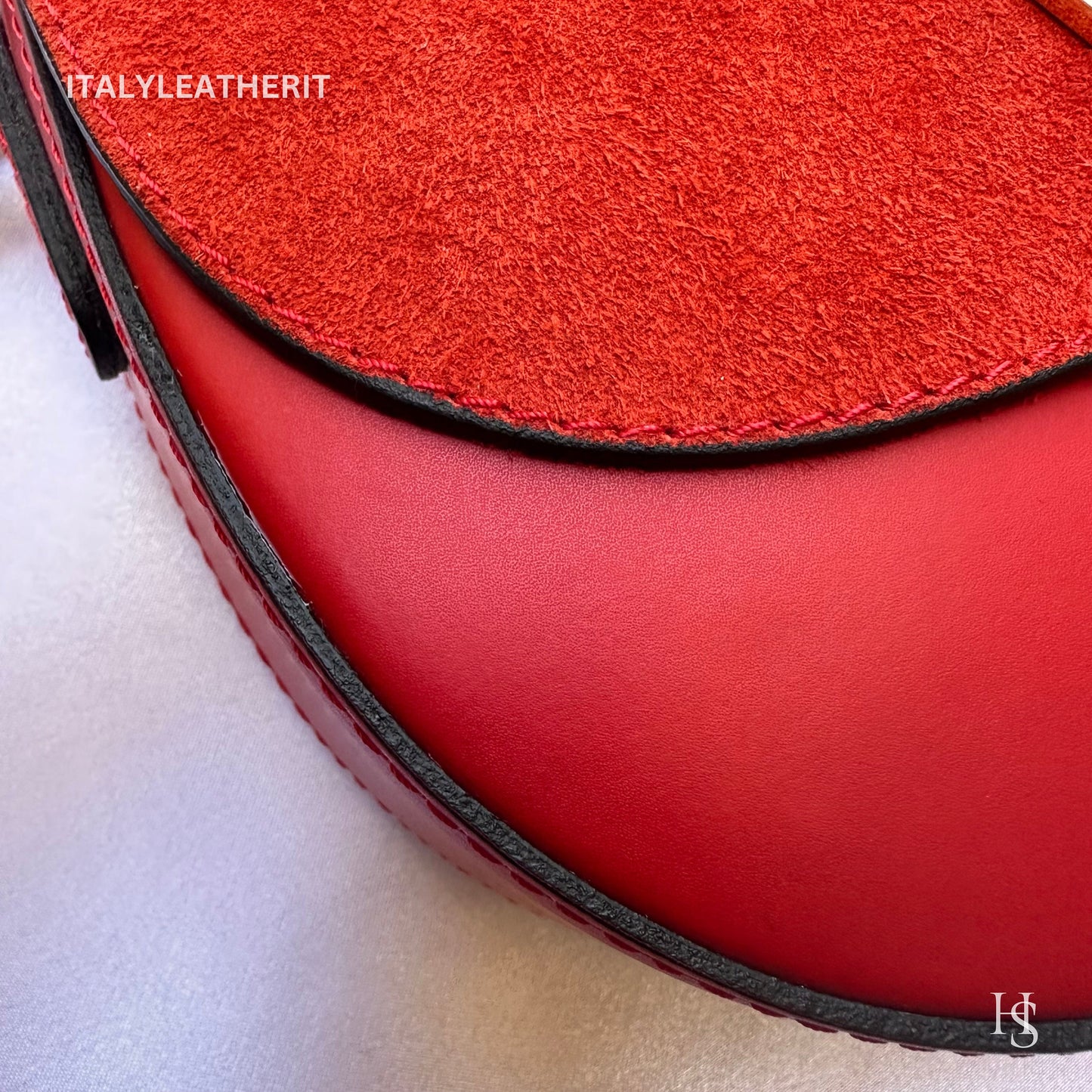 Italian Handmade Leather Bags For Women | Elegant Red Leather Tote From Florence, Red Crossbody Bag