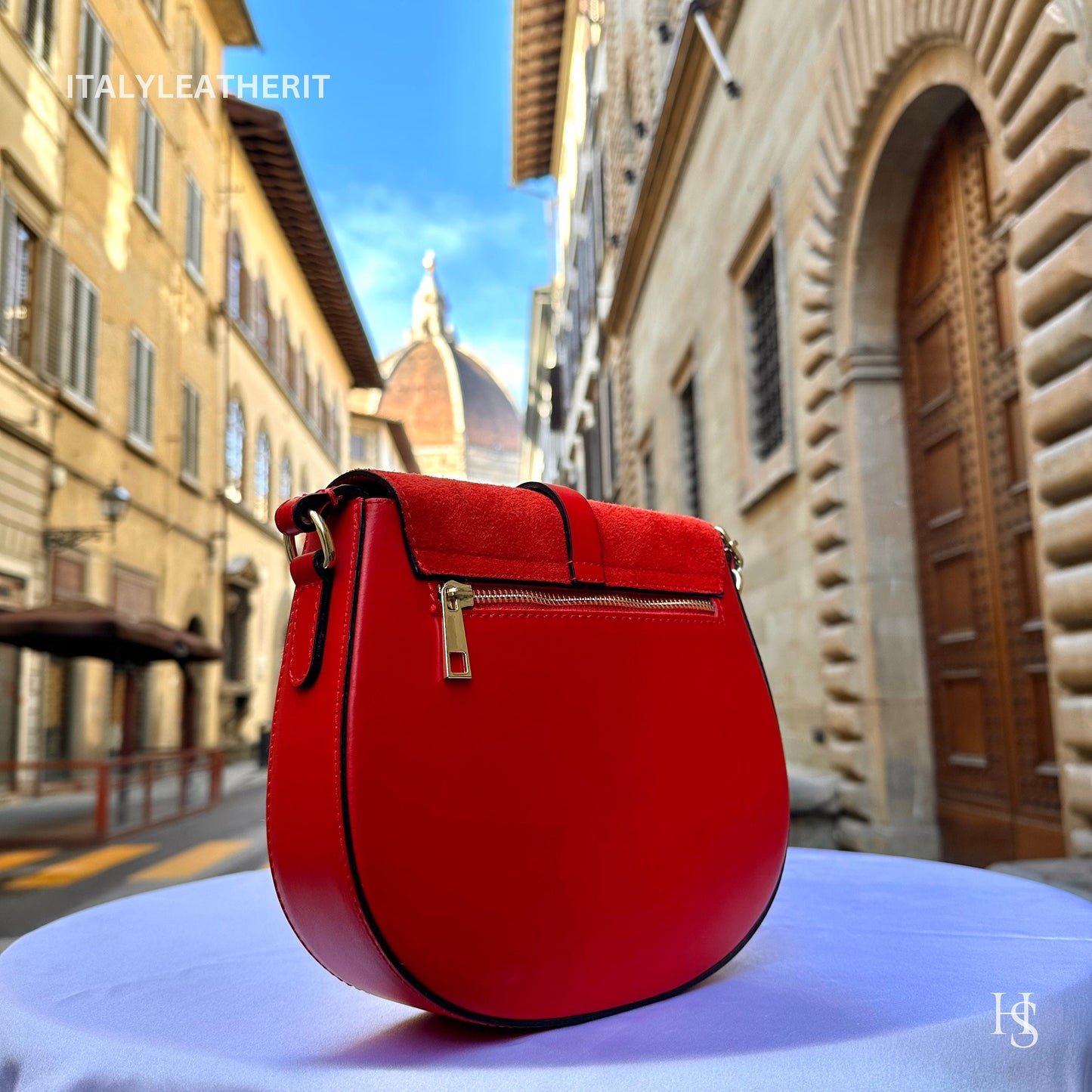 Italian Handmade Leather Bags For Women | Elegant Red Leather Tote From Florence, Red Crossbody Bag