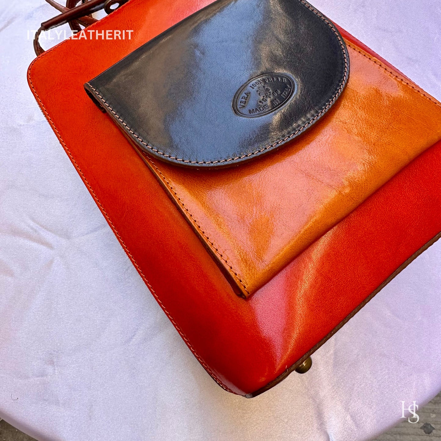 Italian Unisex Handmade Tuscan Leather Backpack From Florence, Made In Italy, Computer bag, multicolor backpack
