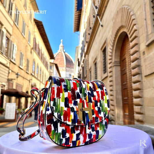 Italian Handmade Leather Bags For Women l l Elegant Leather Tote From Florence, multicolor crossbody bag