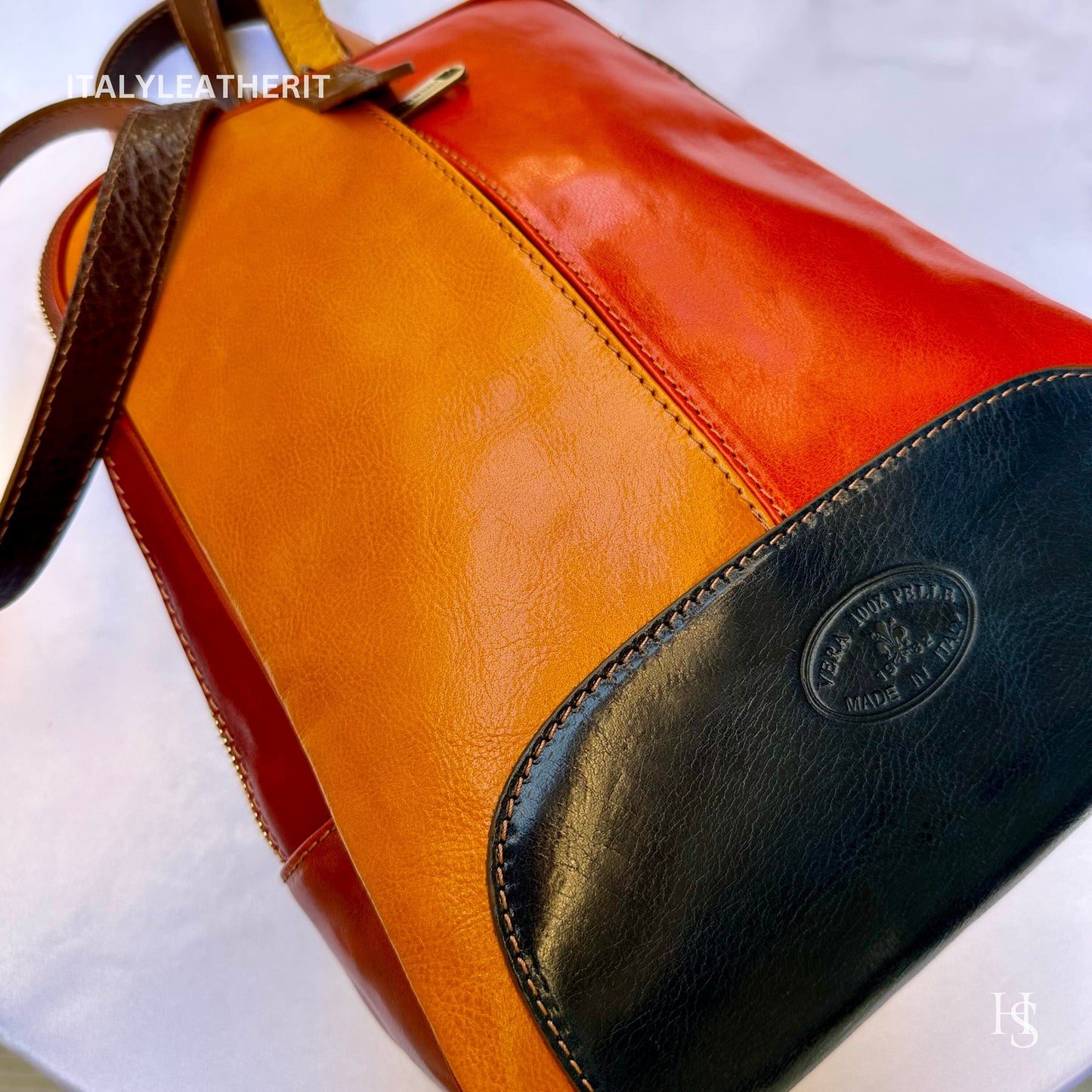 Italian Unisex Handmade Tuscan Leather Backpack From Florence Made In Italy, Stylish, Authentic, and Durable
