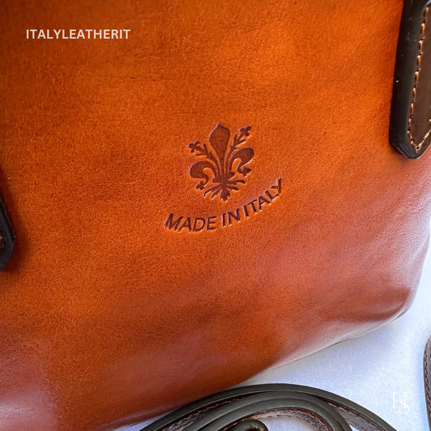 Italian Handmade Leather Bags For Women l l Elegant Leather Tote From Florence, Small boat bag, Made in Italy, Brown leather tote