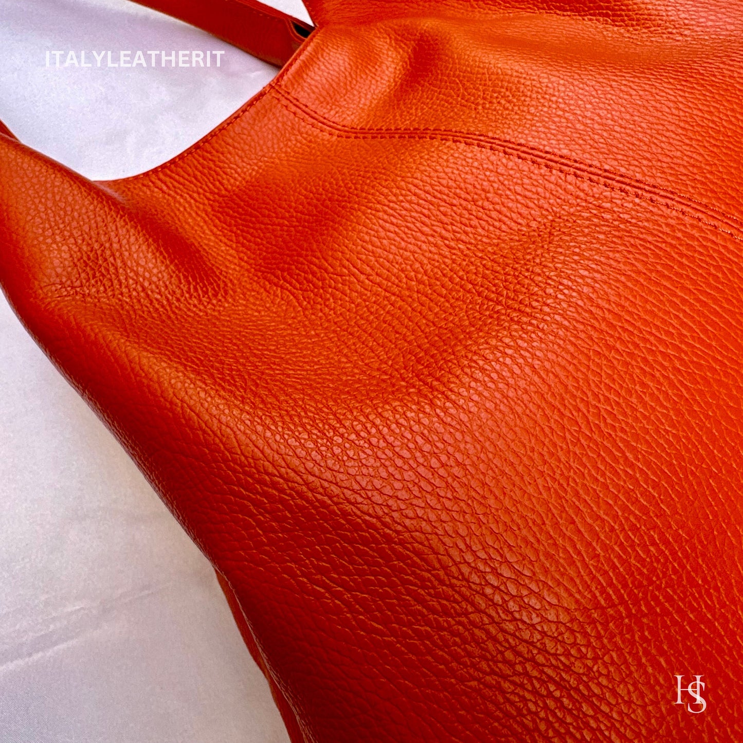 Italian Handmade Soft Leather Bags For Women l Soft Leather From Florence l Orange shoulder Bag