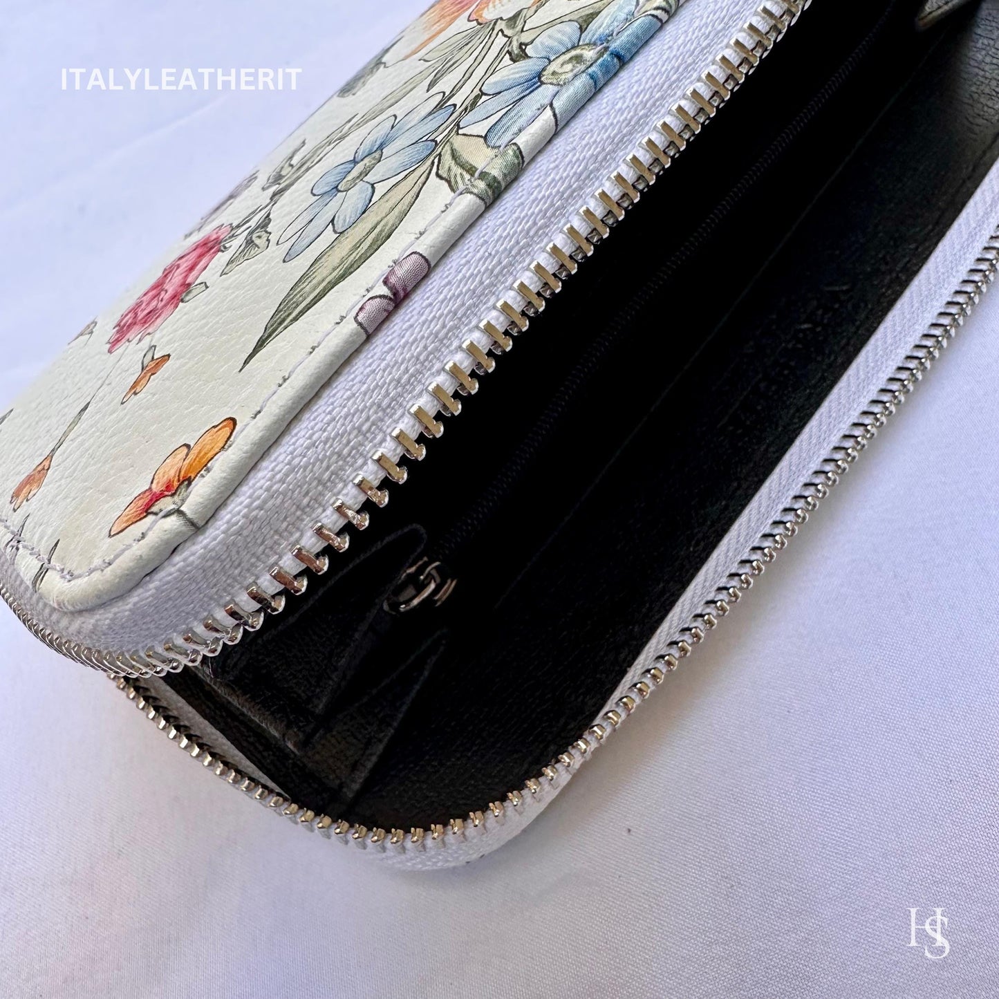 Italian Handmade Leather Wallet For Women | Florence Craftsmanship | Genuine Leather | Flower Wallet