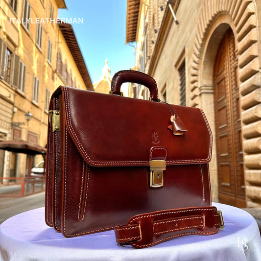 Italian Handmade Leather Briefcase Bags for Men, Inspired Men's Messenger Bag, Perfect gift for him, Made in Italy
