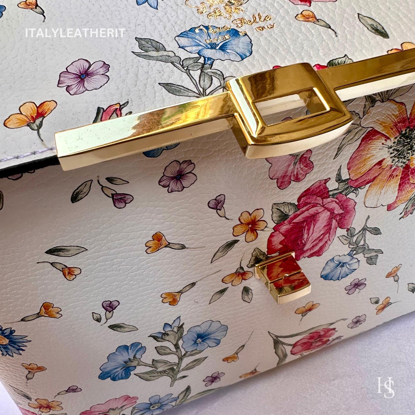 Italian Handmade Leather Bags For Women l Elegant Leather Tote From Florence || Made in Italy, Flower Purse