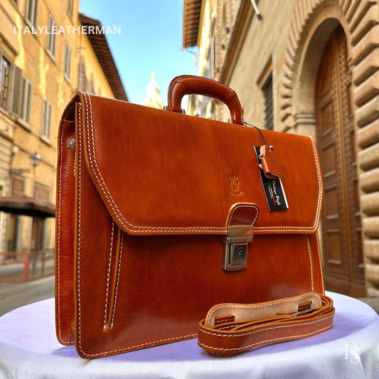 Italian Handmade Leather Briefcase Bags for Men, Inspired Men's Messenger Bag, Perfect gift for him, Made in Italy