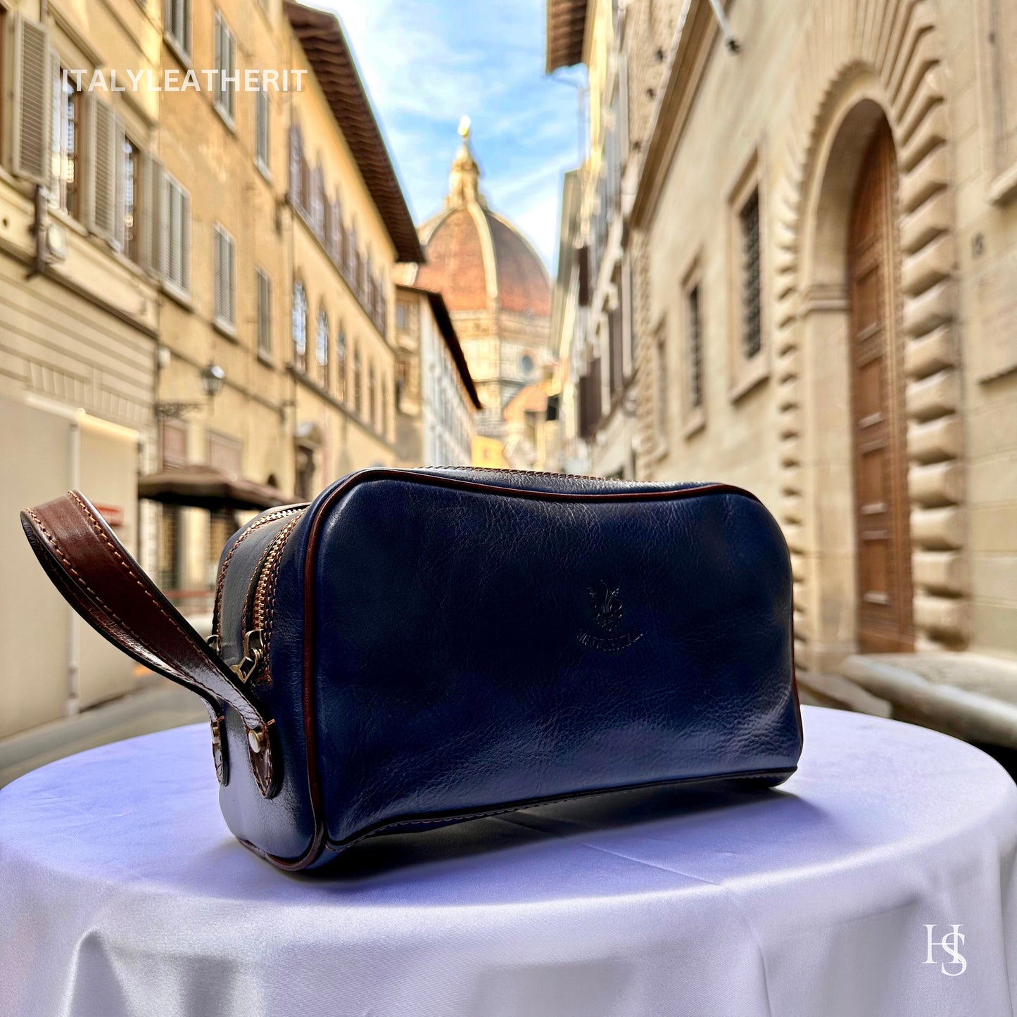 Italian Handmade Italian Leather Toiletry Unisex from Florence ll Made In Italy,leather dopp kit