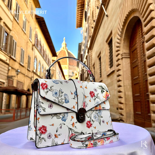 Italian Handmade Leather Bags For Women l Elegant Leather Tote From Florence, leather tote, Flower Bag