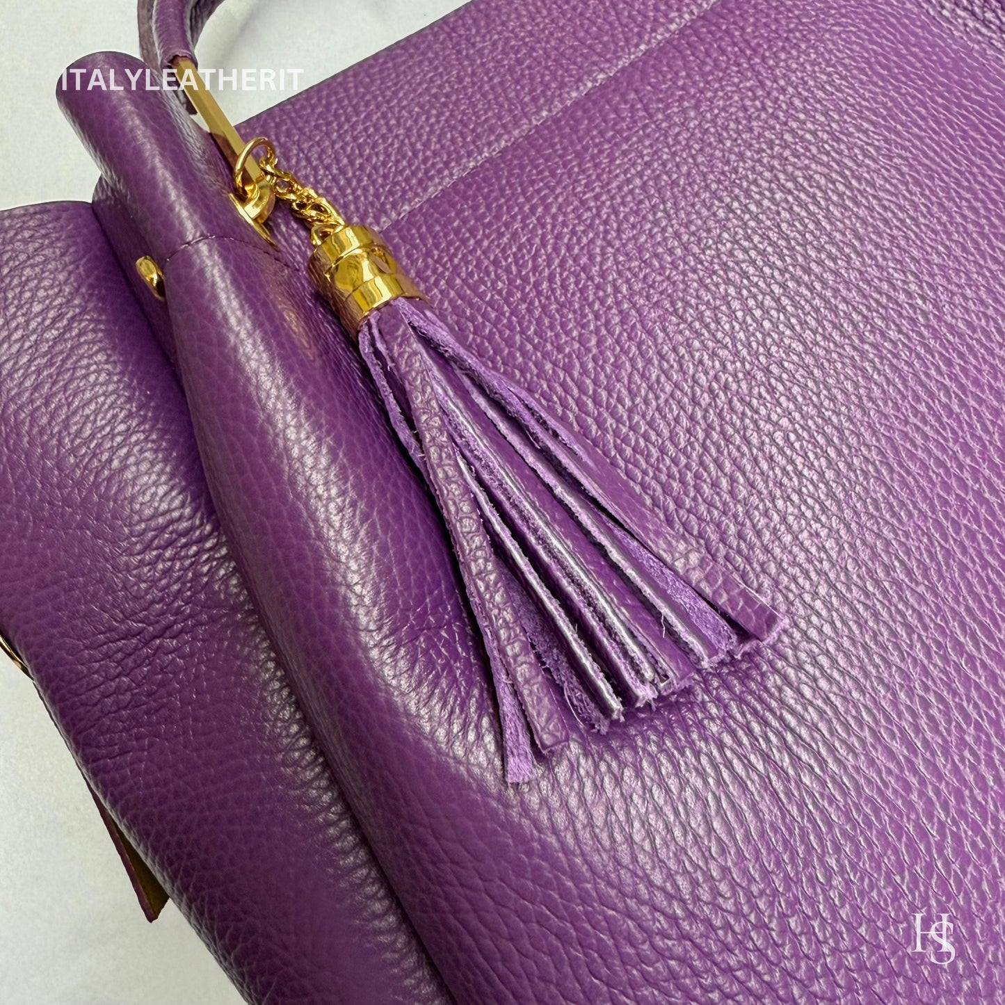 Italian Handmade Leather Bags For Women | Elegant Brown Leather Tote From Florence, Italy | Premium Craftsmanship , Purple purse