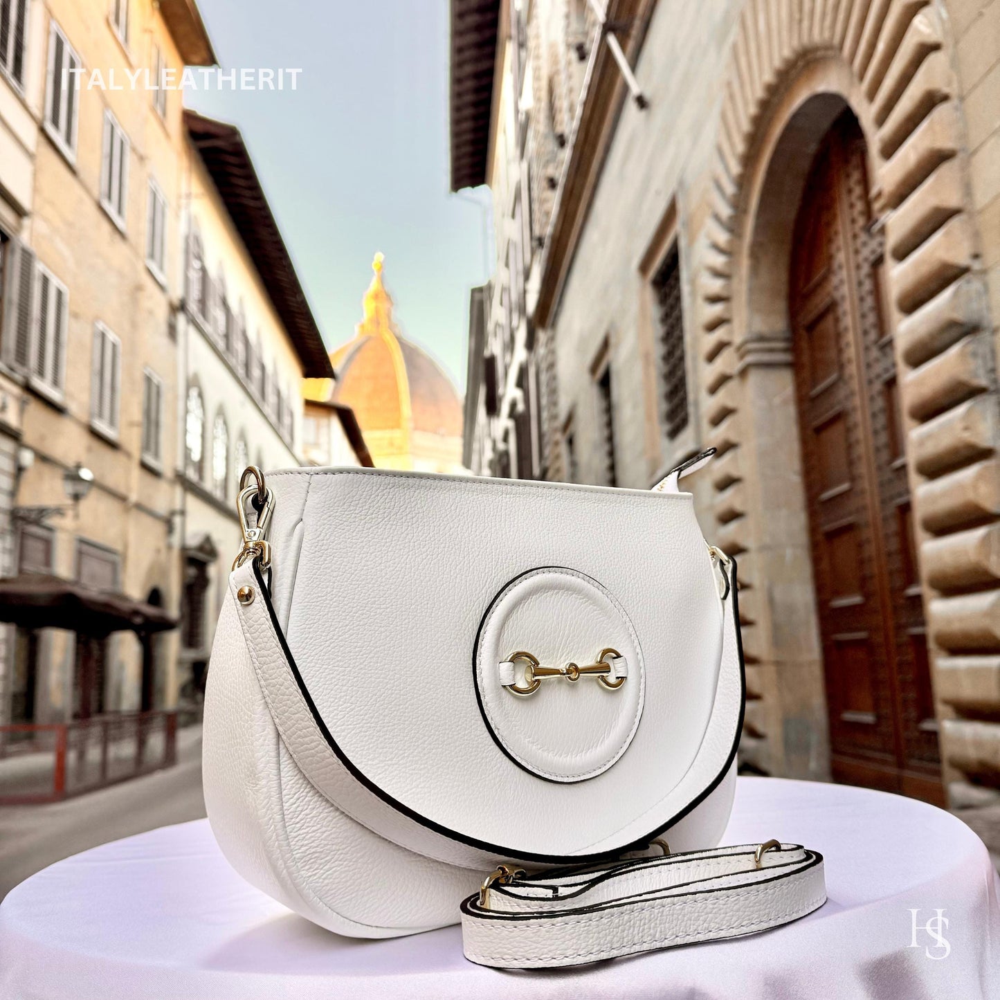 Italian Handmade Leather Bags For Women l l Elegant Leather Tote From Florence, Made in Italy, White leather Tote