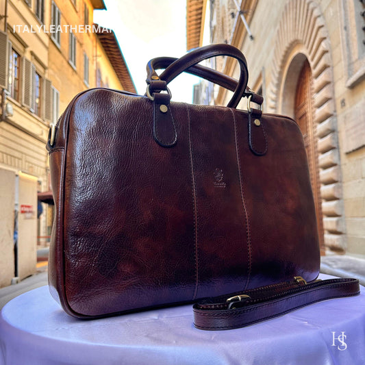 Italian Handmade Leather Briefcase Bags for Men | Elevate Your Style with Exquisite Craftsmanship made in Italy from Florence | shoulder bag