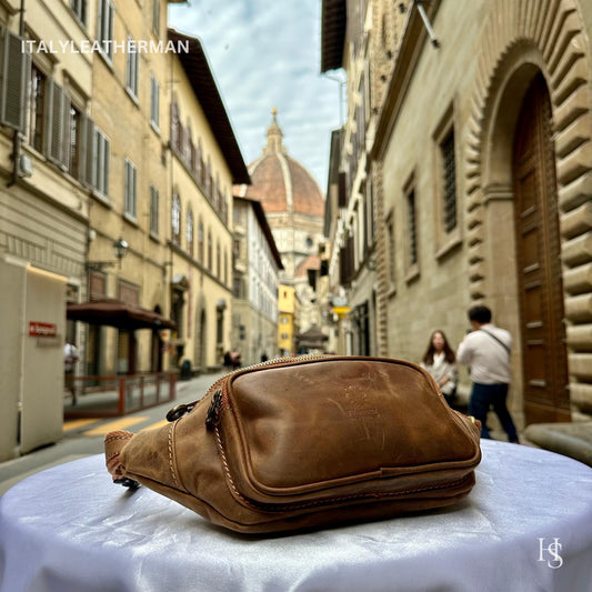 Italian Handmade Leather Belt Bags for Unisex Made In Italy from Florence | Waist Bag | Leather Fanny Pack | Belly Bag