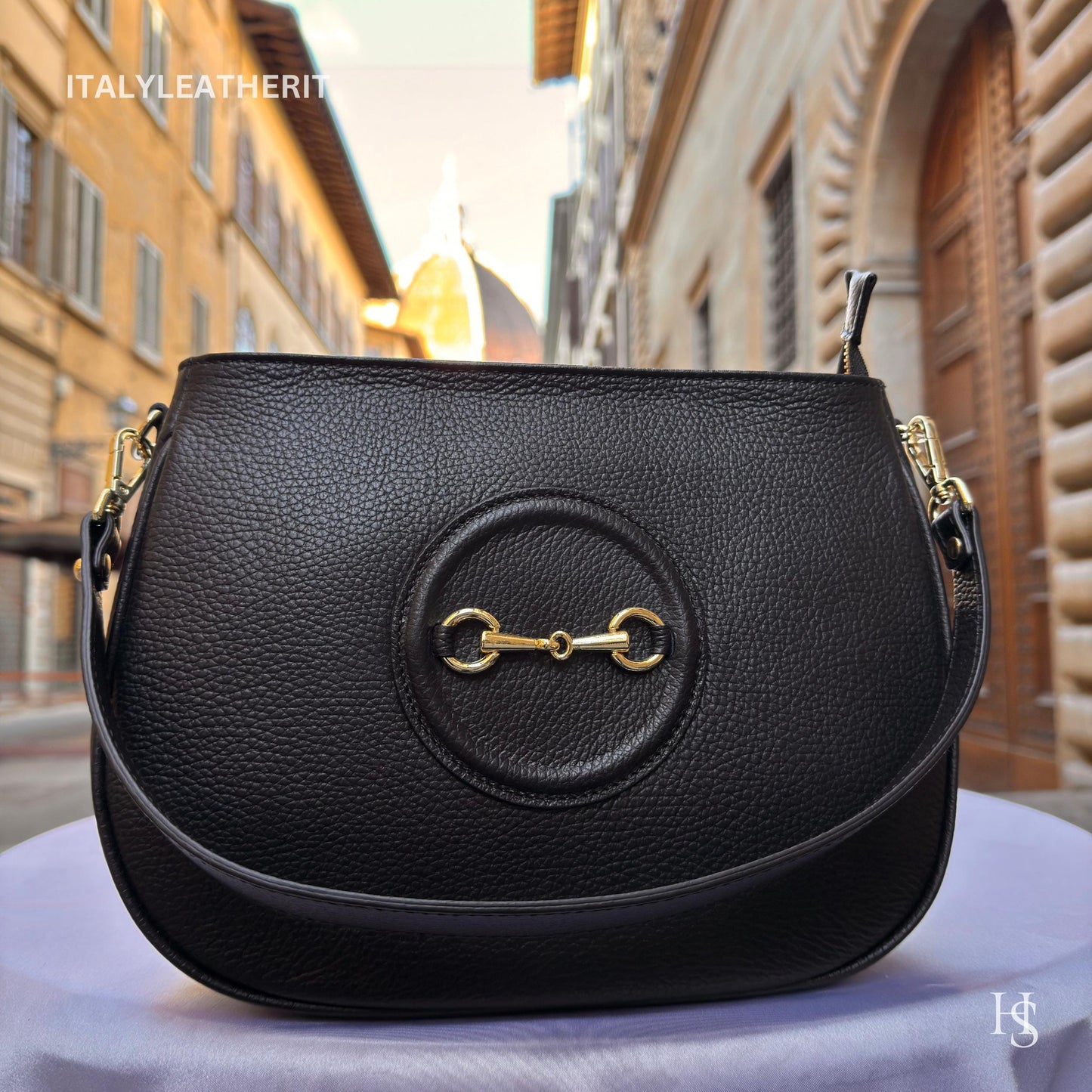 Italian Handmade Leather Bags For Women l l Elegant Leather Tote From Florence, Made in Italy, Black leather Tote