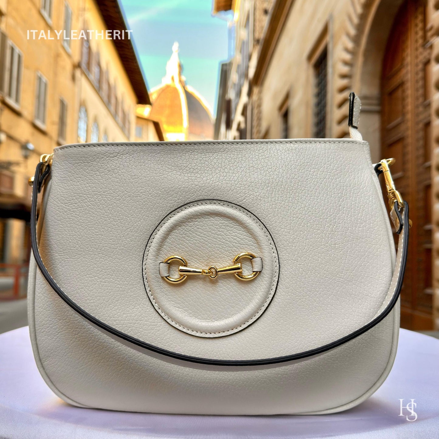 Italian Handmade Leather Bags For Women l l Elegant Leather Tote From Florence, Made in Italy, Beige leather Tote