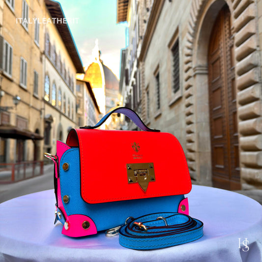 Italian Handmade Leather Bags For Women | Elegant Leather Tote From Florence | Small Handbags and Shoulder Bags in Colored