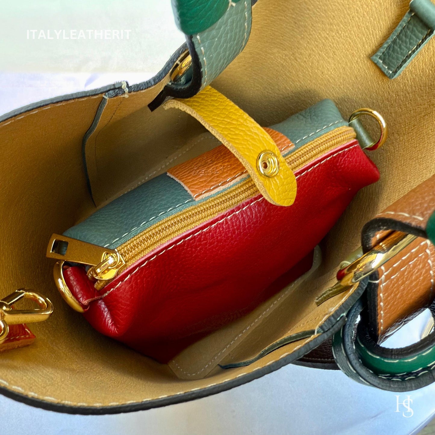 Italian Handmade Leather Bags For Women l l Elegant Leather Tote From Florence, Bucket bag, Made in Italy