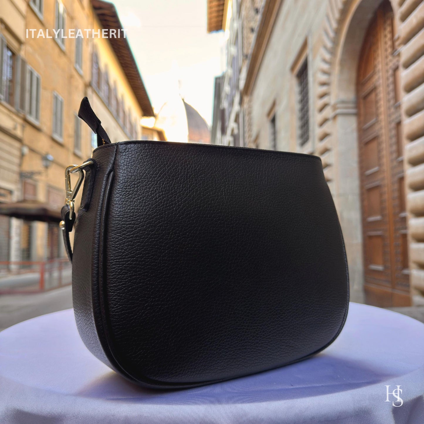 Italian Handmade Leather Bags For Women l l Elegant Leather Tote From Florence, Made in Italy, Black leather Tote