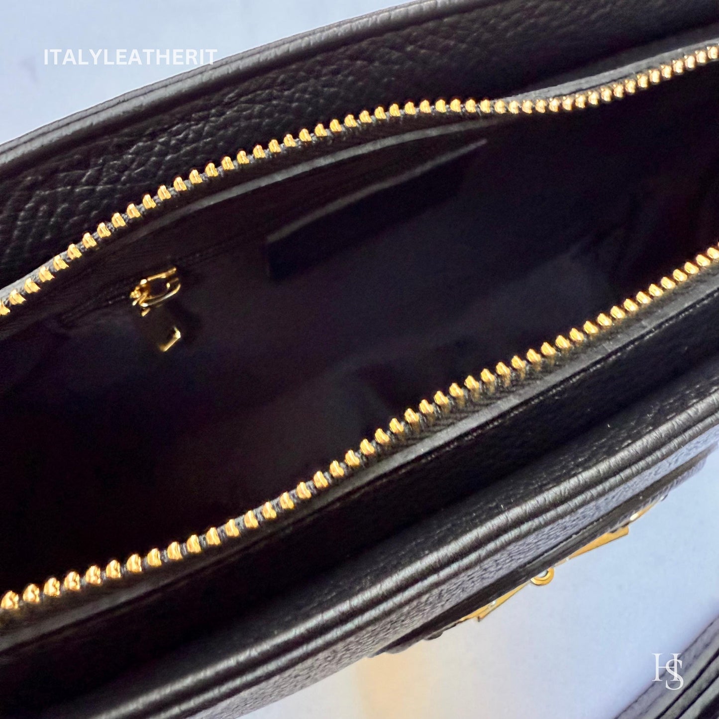 Italian Handmade Leather Bags For Women l l Elegant Leather Tote From Florence, Made in Italy, Black leather Tote
