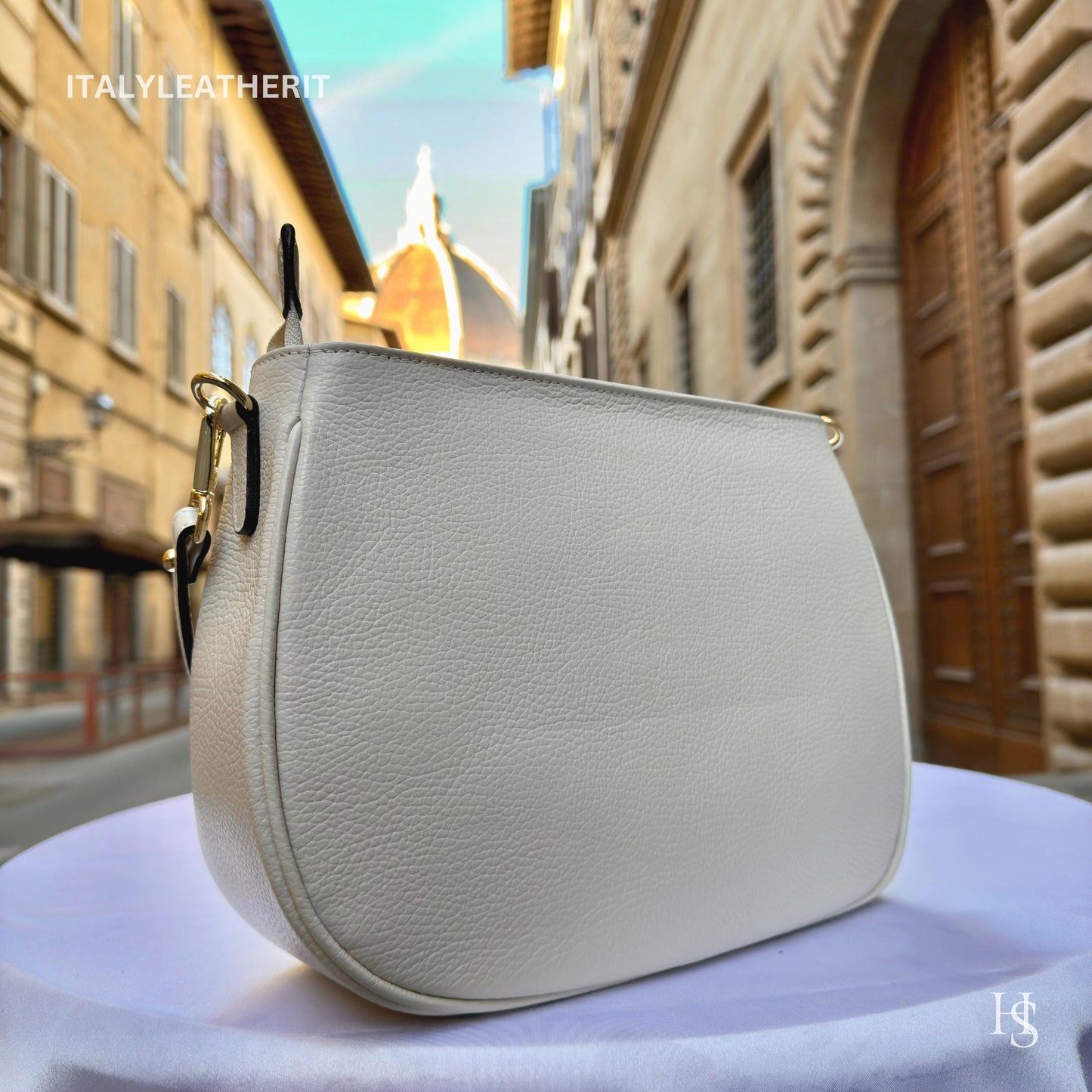 Italian Handmade Leather Bags For Women l l Elegant Leather Tote From Florence, Made in Italy, Beige leather Tote