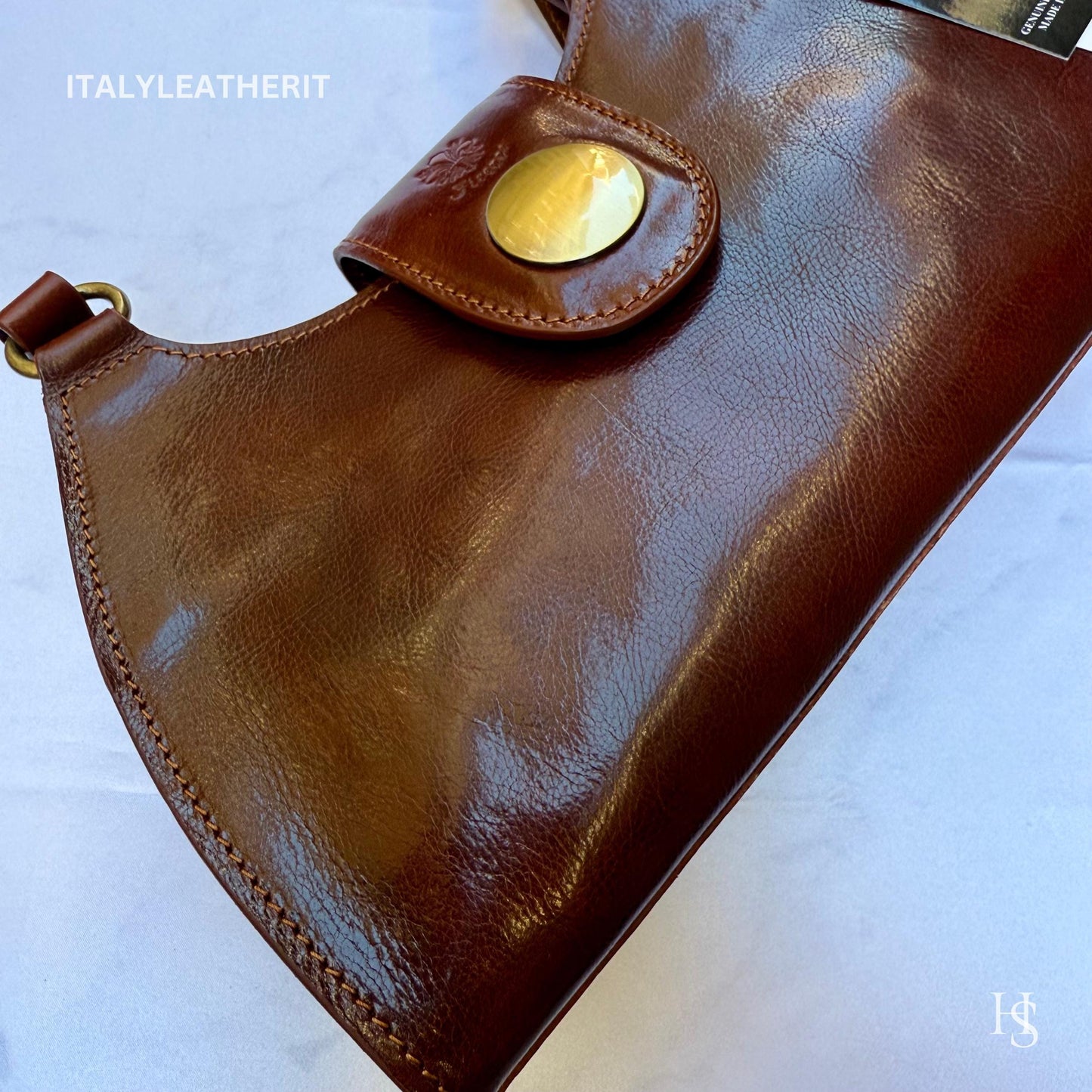 Italian Handmade Leather Bags For Woman l l Elegant Leather Tote From Florence, Brown shoulder bag