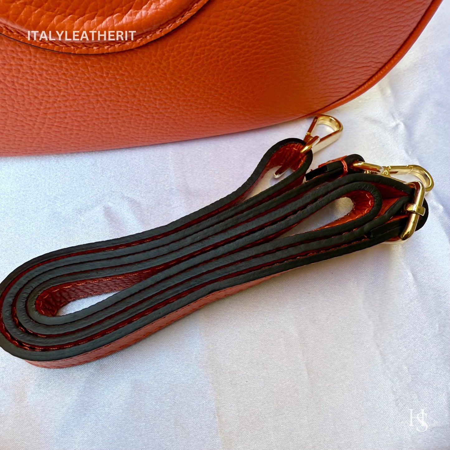 Italian Handmade Leather Bags For Women l l Elegant Leather Tote From Florence, Made in Italy, Orange leather Tote